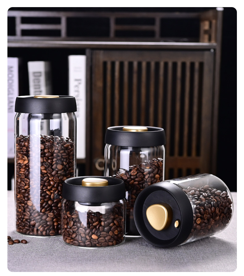 Food Storage Jar Glass - Koffiebonen bewaarpot, vacuüm verzegelde pot, glazen