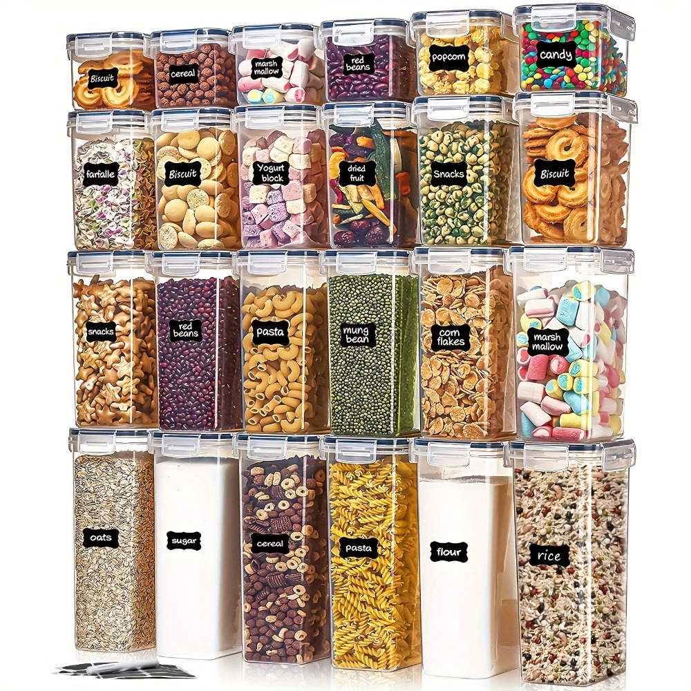 Food Storage On Table - 24 Stuks Voedsel Opslag Containers 12