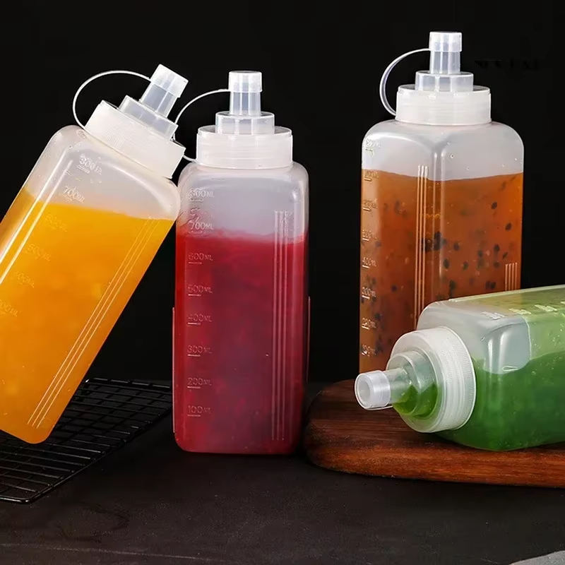 Salad Dressing Bottle - Plastic knijpsausfles met grote diameter, multifunctionele