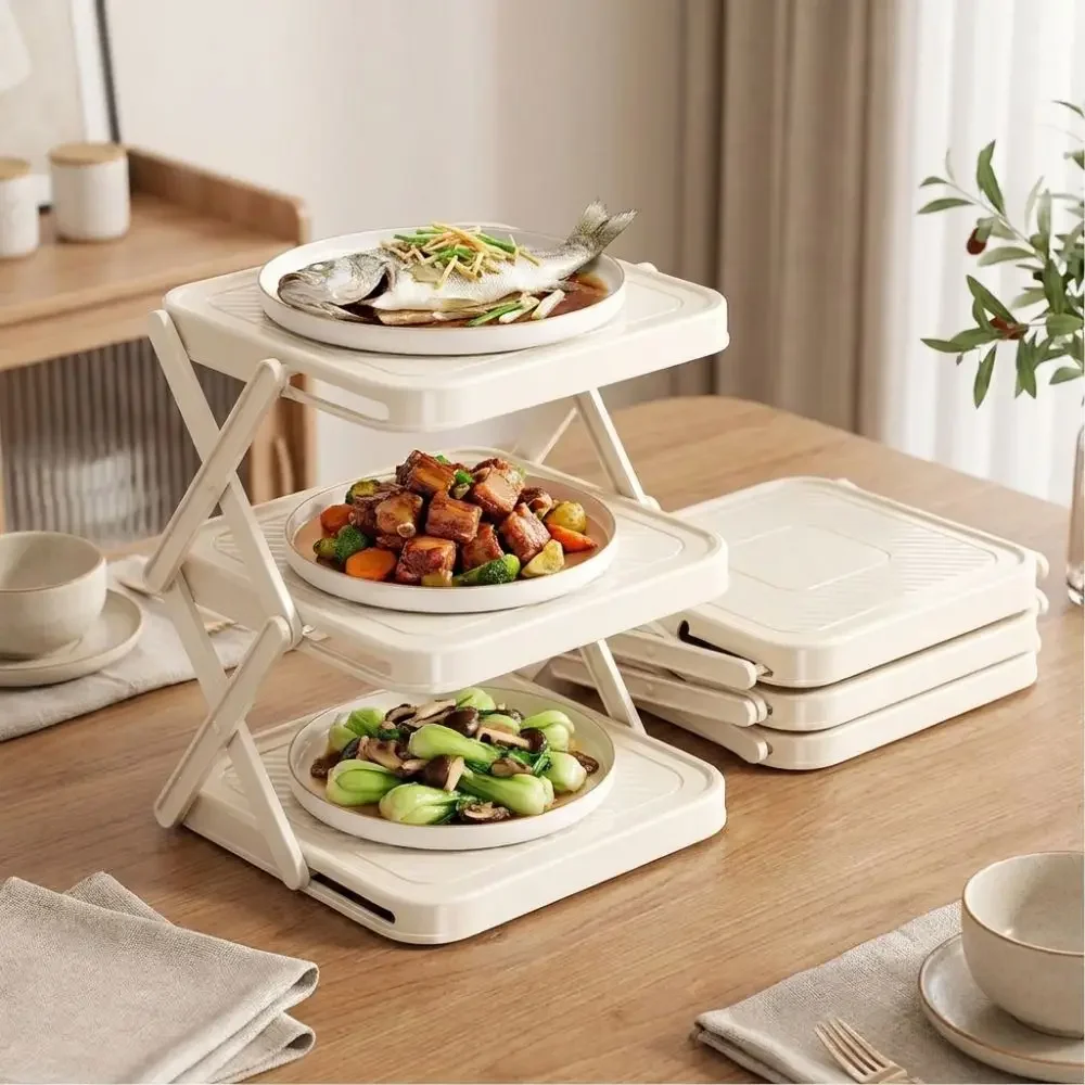 Food Storage And Preparation - 3/4-laags opbergrek voor gerechten, ruimtebesparend, grote