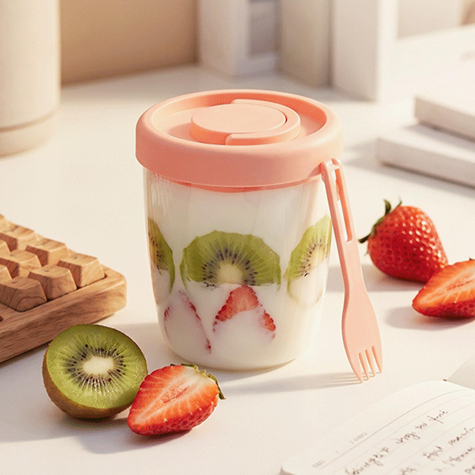 Salad Dressing Bottle - Yoghurtbekers met deksels Dubbelwandige saladebeker Draagbare