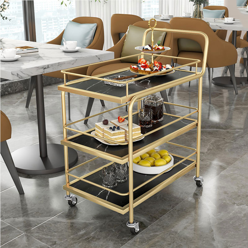 Food Storage In Restaurant - PYH mobiele trolley, lichte luxe opbergwagen,