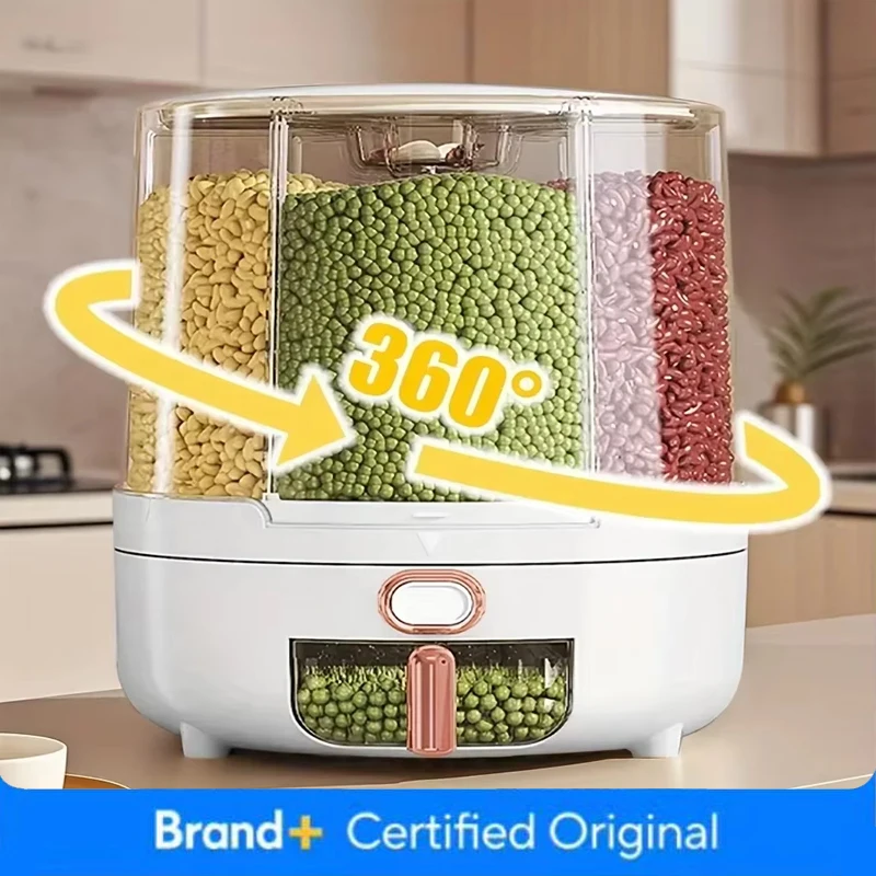 Food Storage Pantry - 6 compartimenten 360 ° Roterende luchtdichte