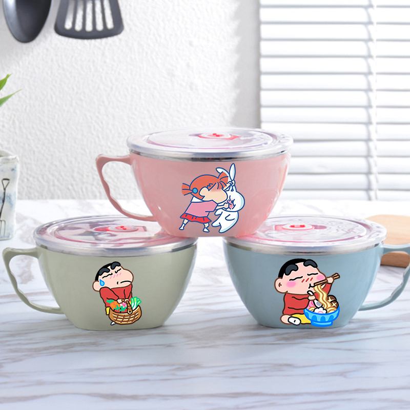 Food Storage On Table - Crayon Shin-chan Noodle Bowl Roestvrijstalen kom