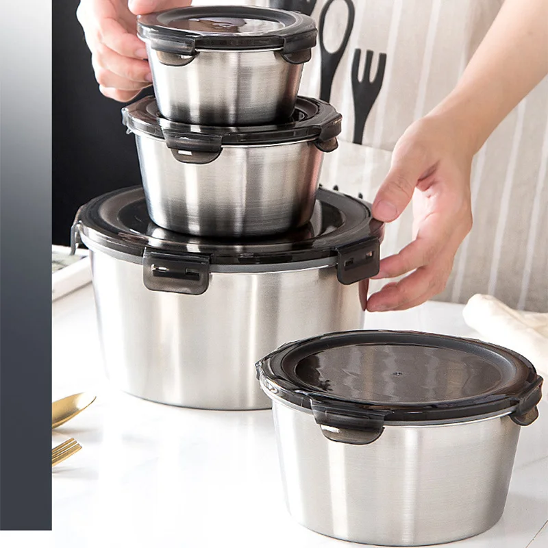 Food Storage Underground - 304 Roestvrijstalen Bento-Lunchbox Met Deksel Voedselverpakkingen
