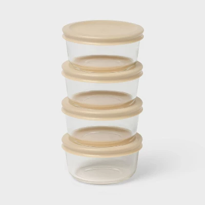 Food Storage Room - 8-delige (set van 4) ronde glazen
