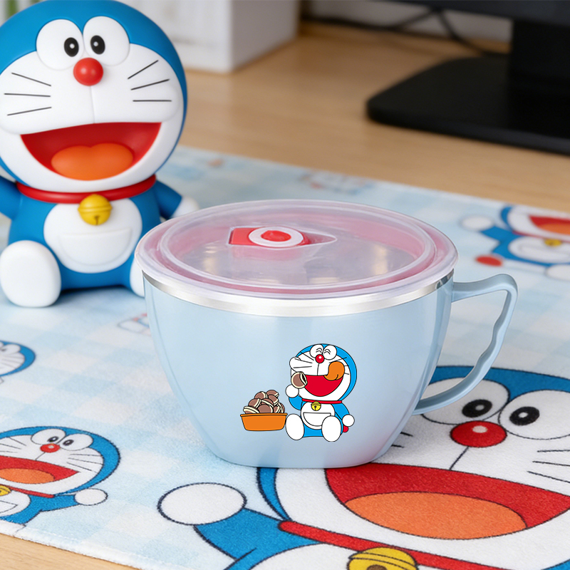 Food Storage Room - Doraemon Grote Capaciteit RVS Kom Dubbellaags