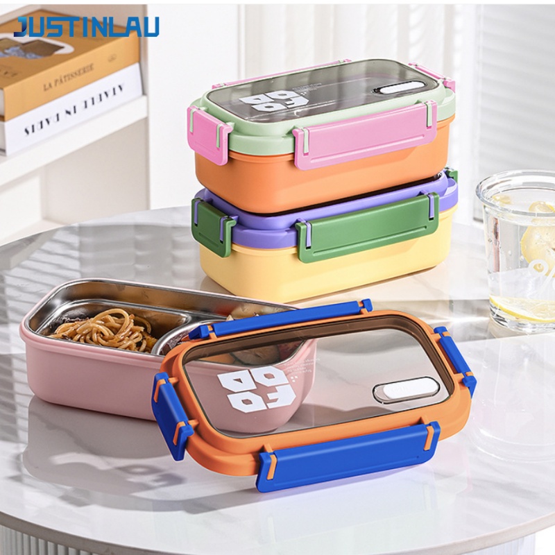 Food Storage Underground - JUSTINLAU 2 Grid Bento Box Roestvrijstalen