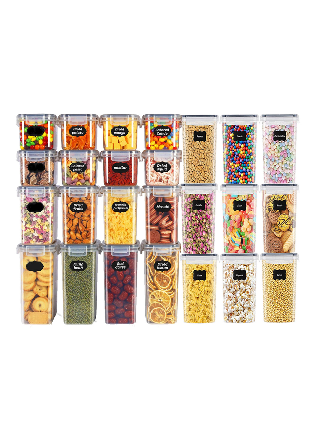 Food Storage On Table - 48 stuks, verzegelde voedselbewaarcontainers met deksels,