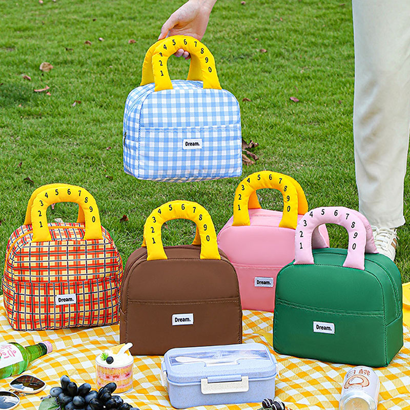 Food Storage Keep Warm - Leuke geïsoleerde lunchtas met nummerprint, lekvrije
