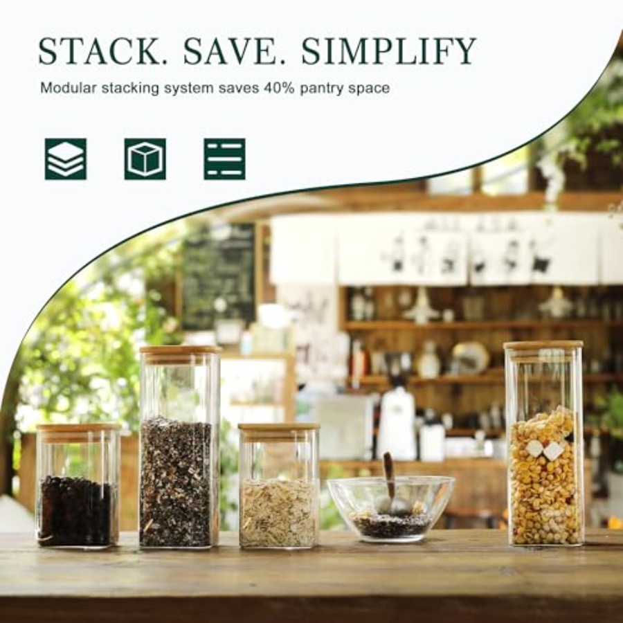 12-pack vierkante glazen voorr - Food Storage Jar Glass recensie en prijs