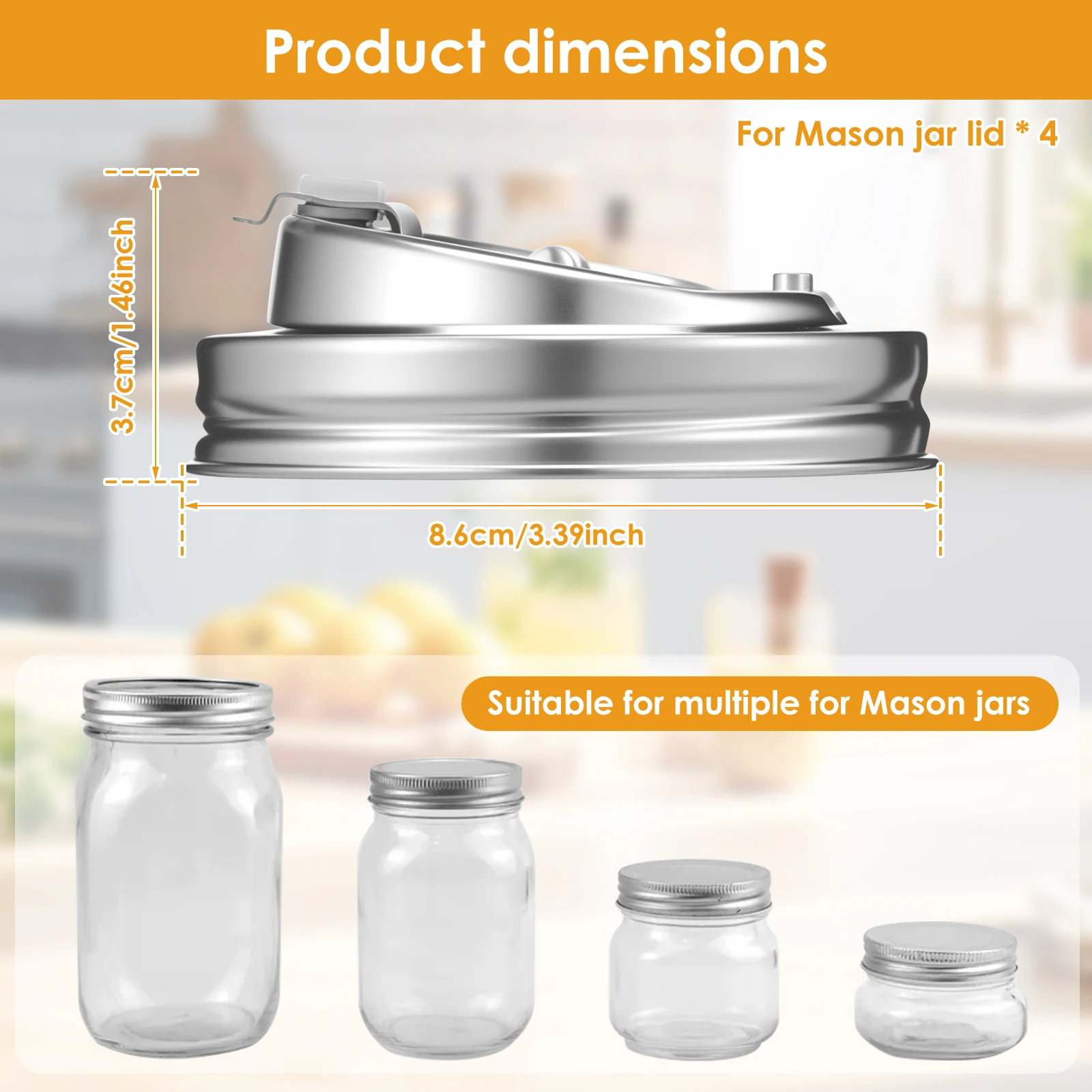 4 stuks reguliere monddopjes v - Mason Jar Wide Mouth recensie en prijs