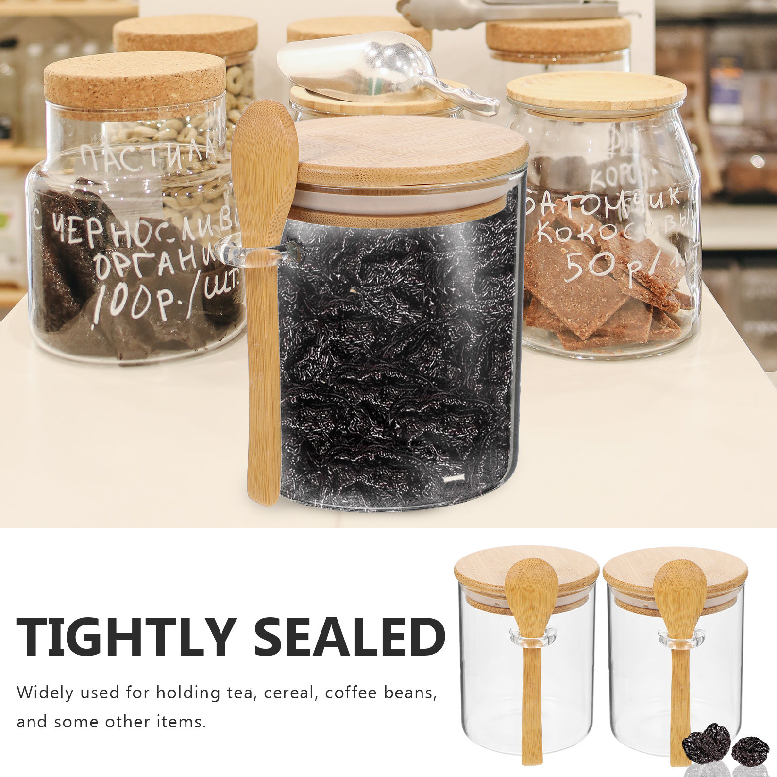2 stuks meel-suiker opbergcont - Food Storage Jar Glass recensie en prijs
