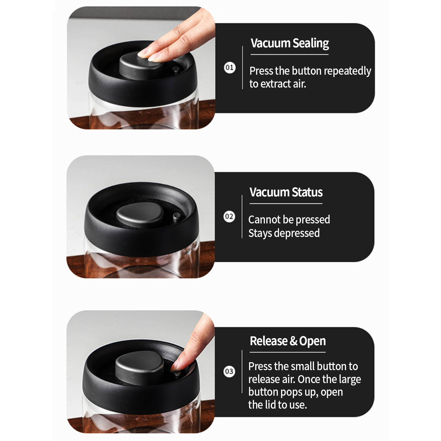 OANKR Vacuüm Koffiebus 500ml 9 - Food Storage Jar Glass recensie en prijs