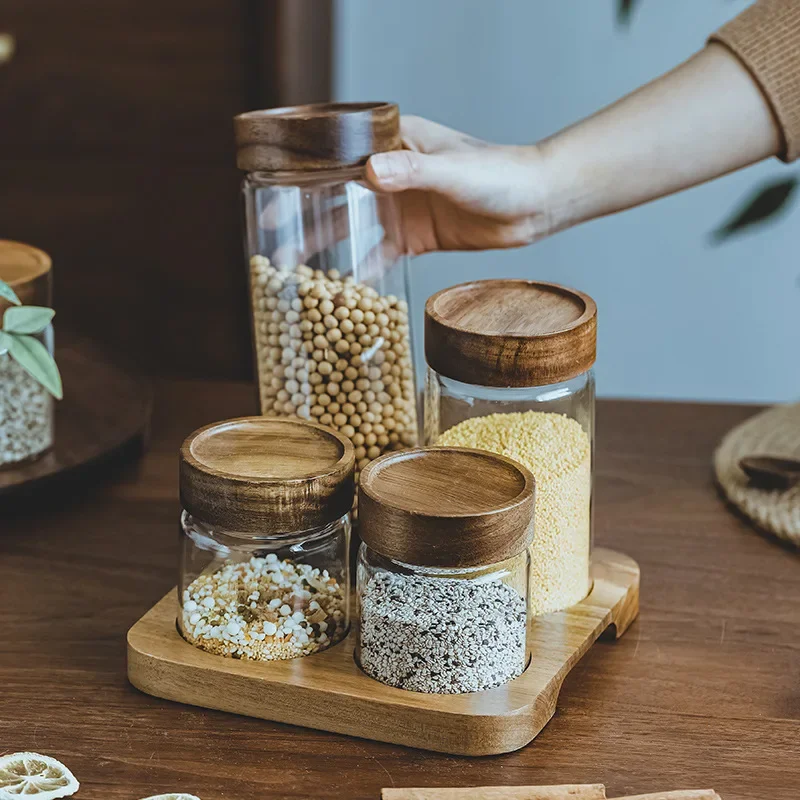 Houten Deksel Orgnizer Glas Lu - Food Storage Jar Glass recensie en prijs