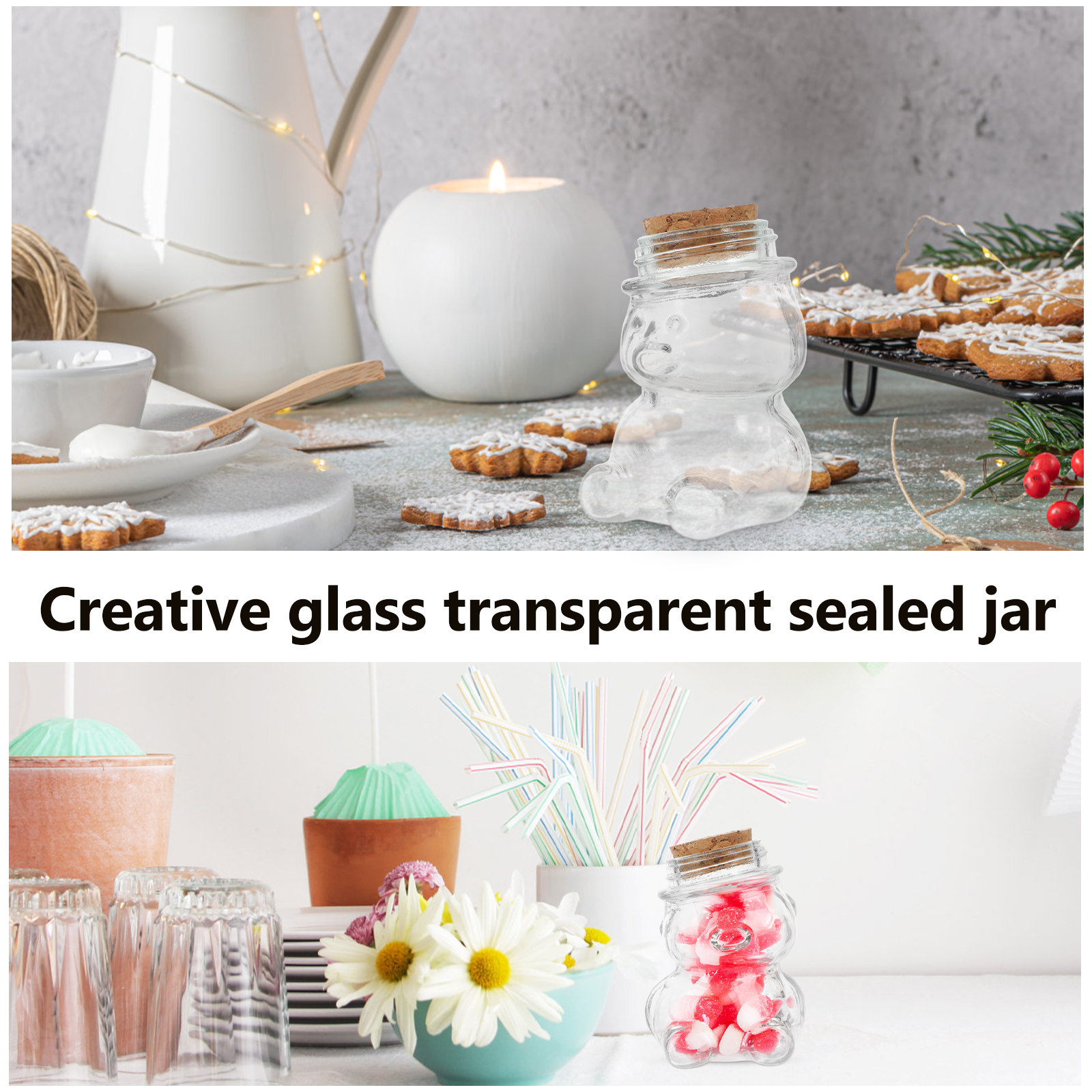 4-delige glazen snoepkruikense - Food Storage Jar Glass recensie en prijs