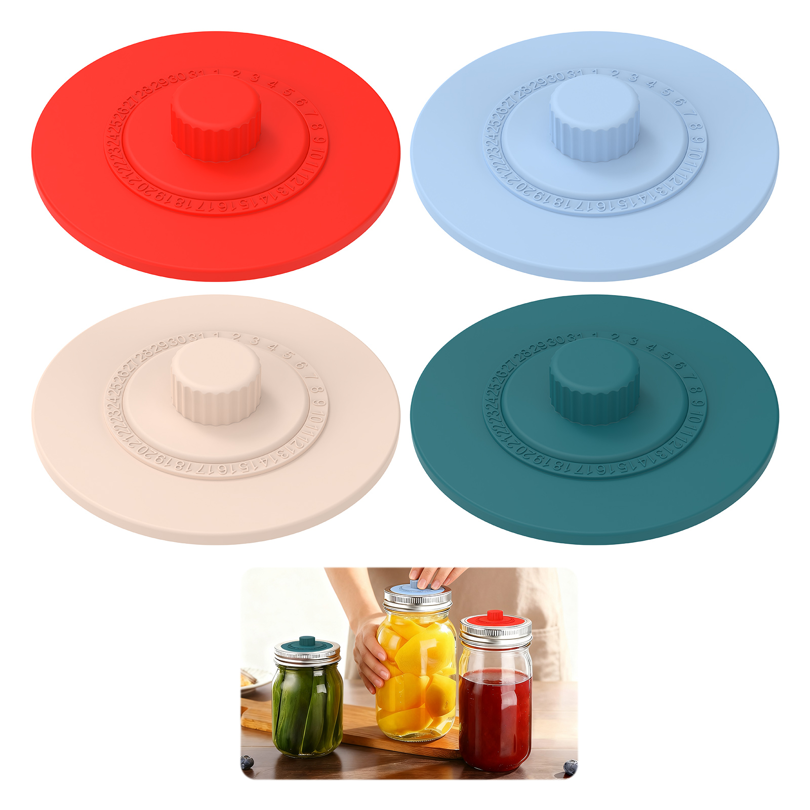 4 stuks siliconen fermentatie  - Mason Jar Wide Mouth recensie en prijs