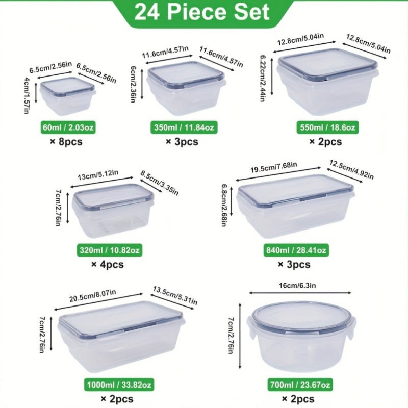 48-delige BPA-vrije voedselbew - Food Storage On Table recensie en prijs